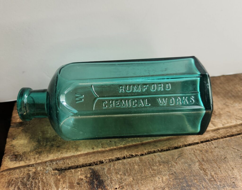 Antique Rumford Green Glass Bottle